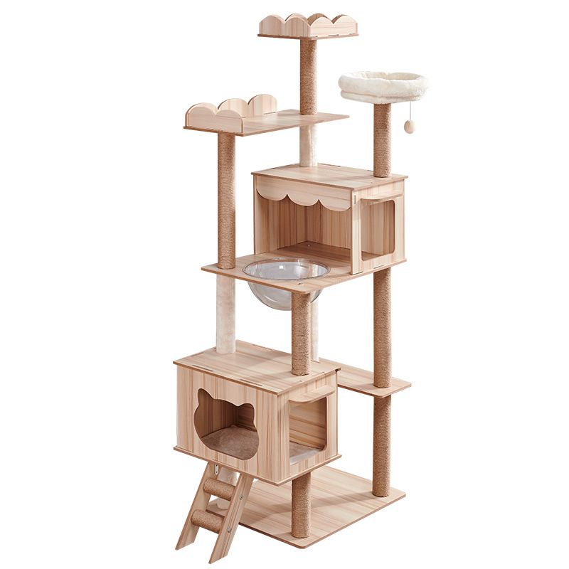 Multi Layer Kayu Cat Climbing Frame